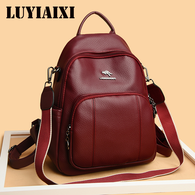 Leather Classic Strap - Hakiki Pu Deri Sırt Çantası Kadın